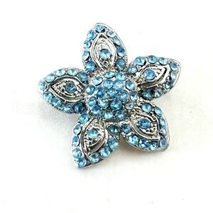 Gorgeous Bold Fashion Jewelry Light Blue Brooch Flower Pin Pendant Silver